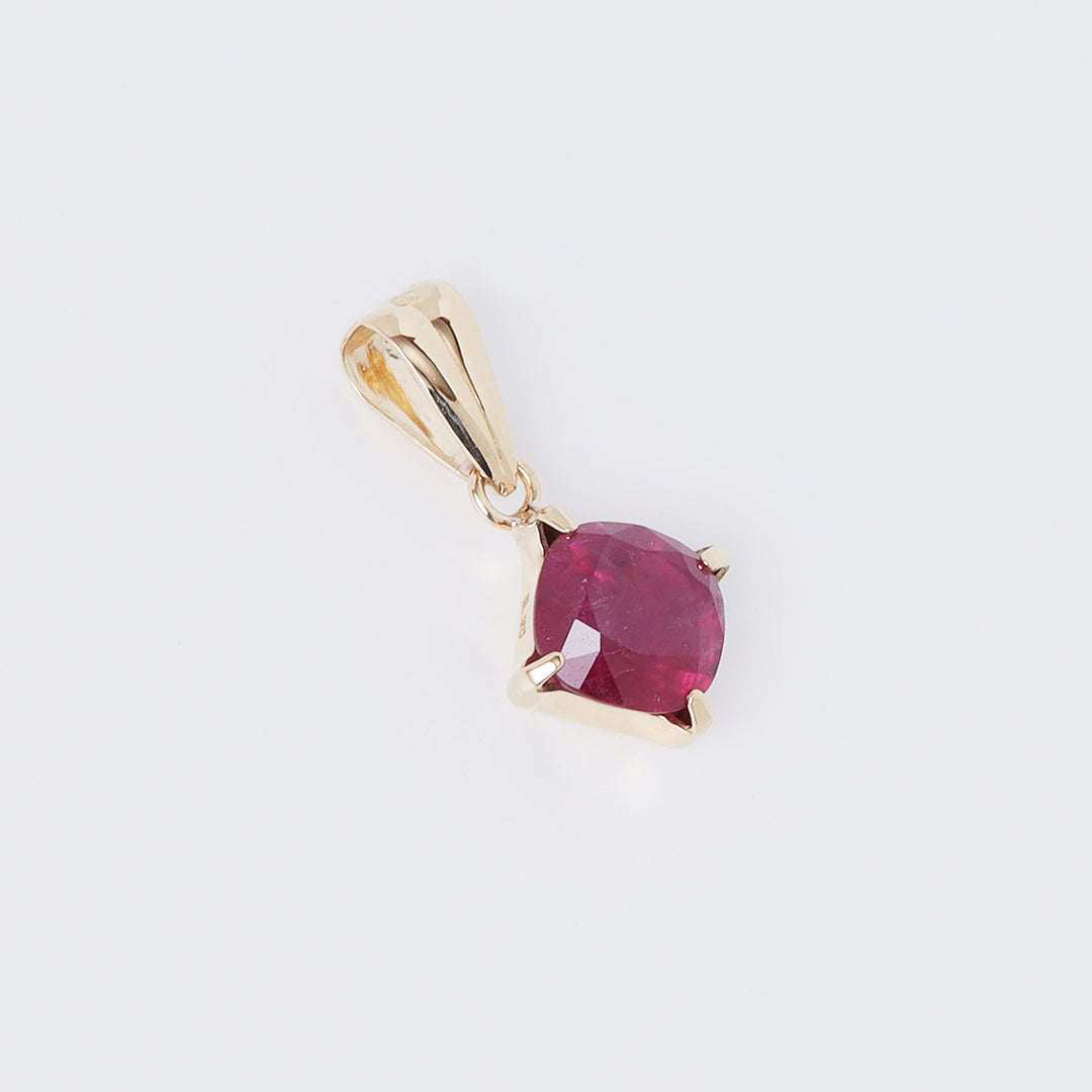 K18 ダイヤモンド 0.30ct ルビー 0.25ct ネックレス トップ