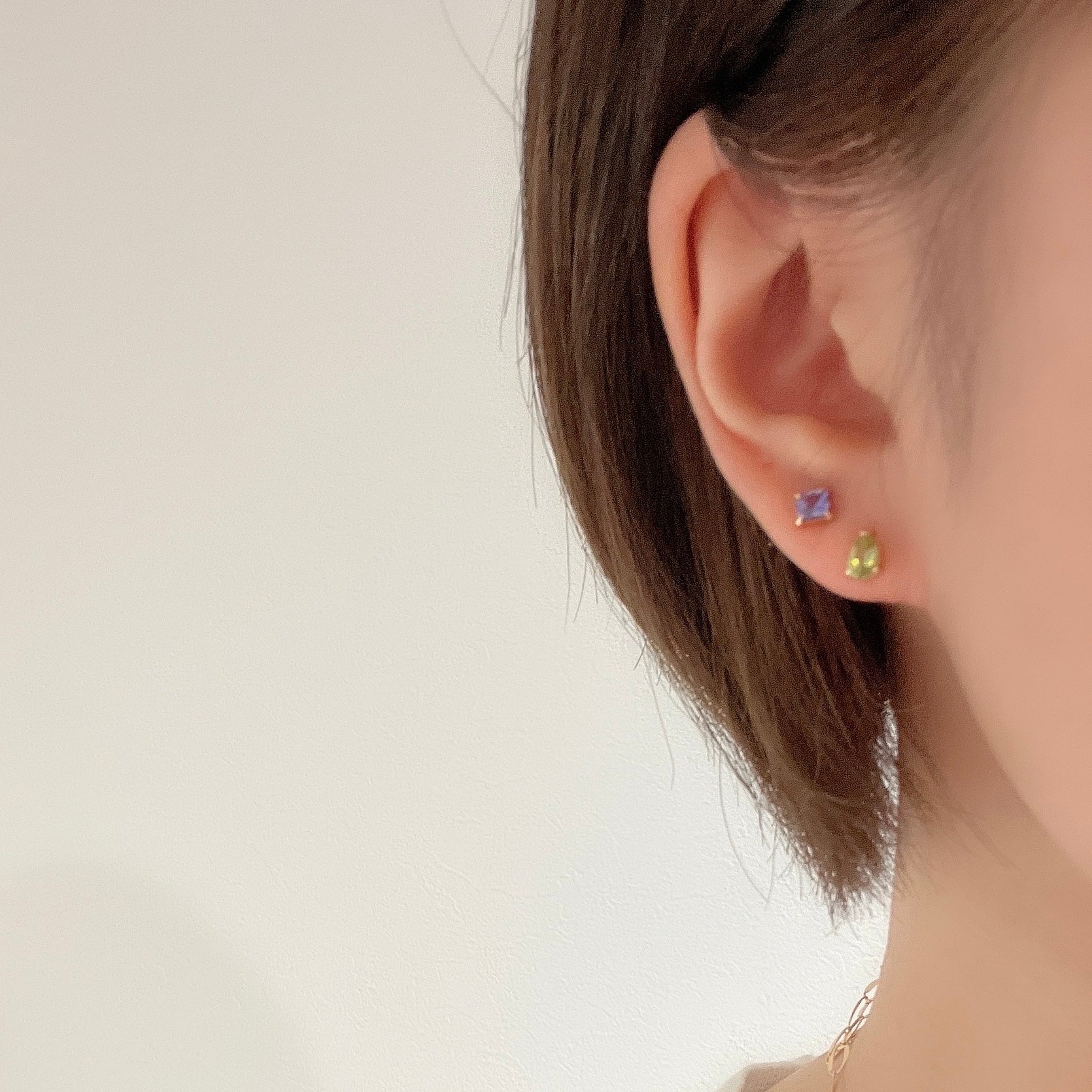 ピアス・ペリドット・唐草・一粒・K18・シンプル・ピアス：PLEJOUR ...