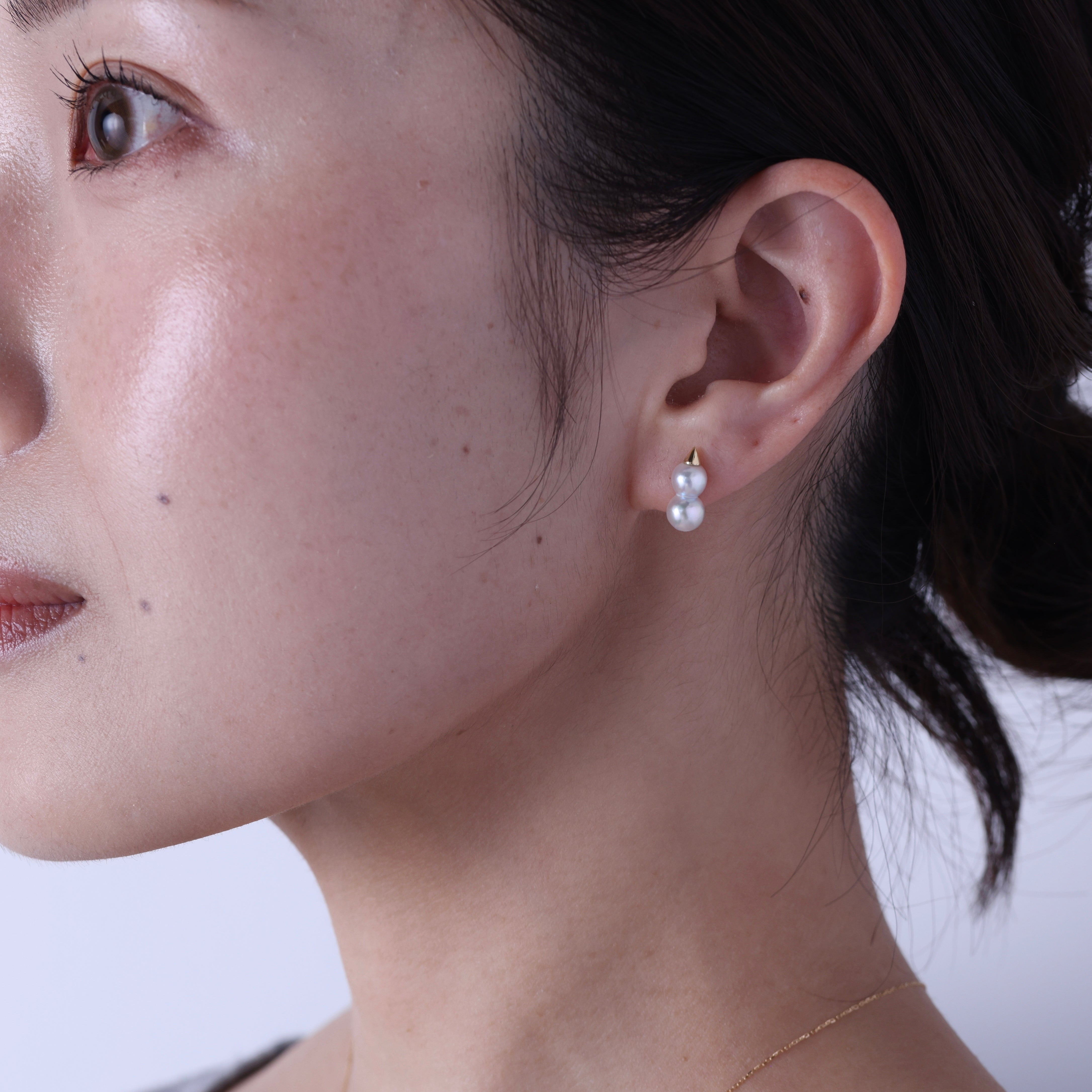 ＜クリスマス限定＞【受注生産品】K18アコヤツインパール雪だるまピアス