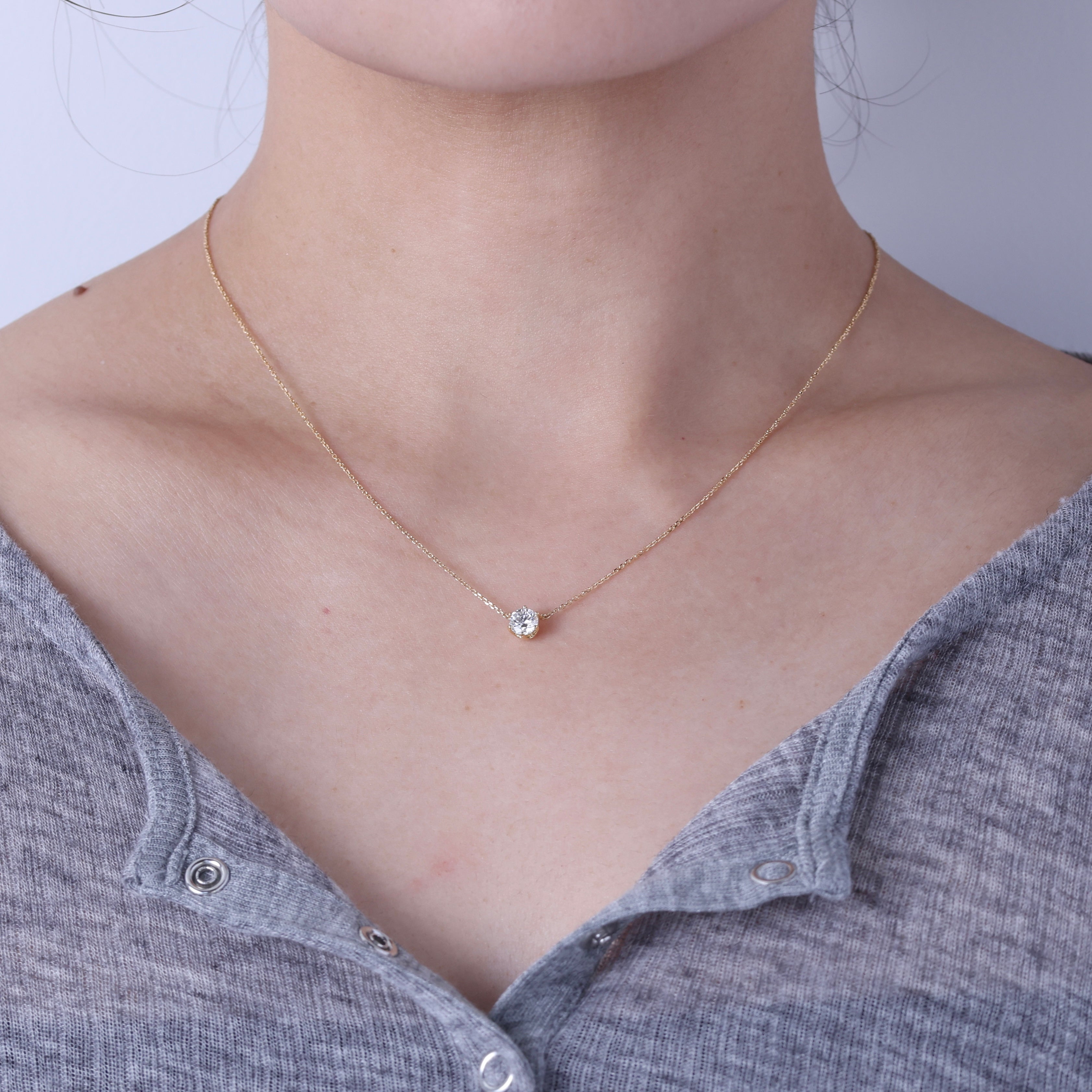 ＜クリスマス限定＞【受注生産品】K18 0.5ctダイヤモンドネックレス(ソーティング付き)