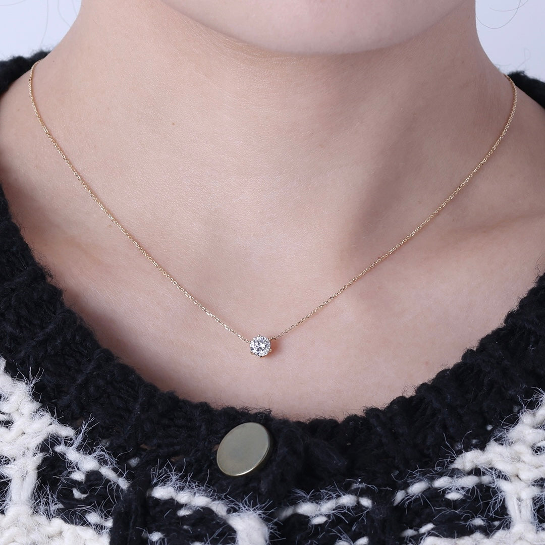 ＜クリスマス限定＞【受注生産品】K18 0.5ctダイヤモンドネックレス(ソーティング付き)