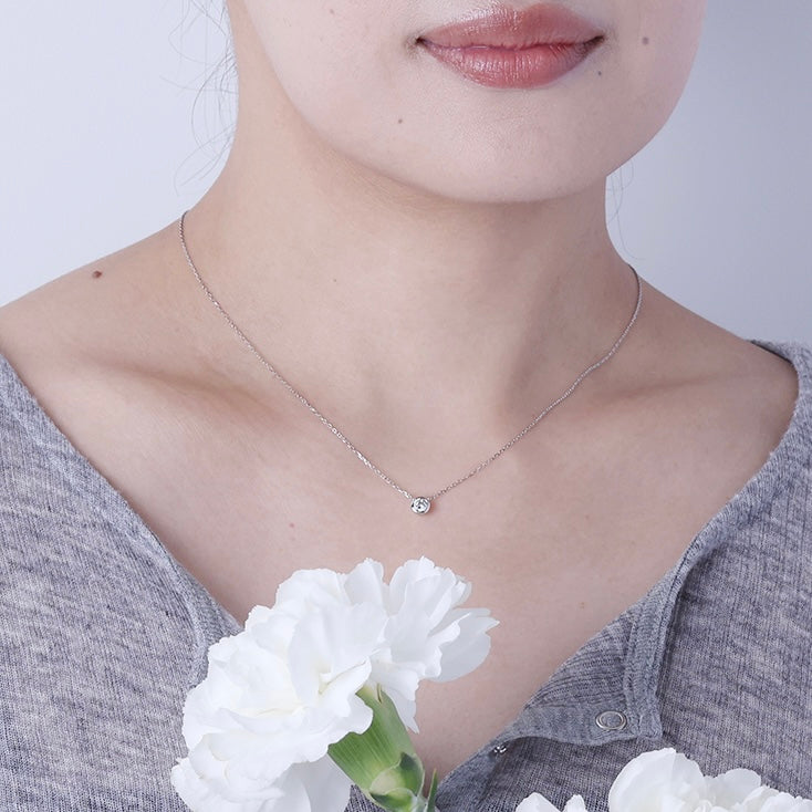 ＜クリスマス限定＞【受注生産品】Pt900/Pt850 0.3ctダイヤモンドネックレス(ソーティング付き)