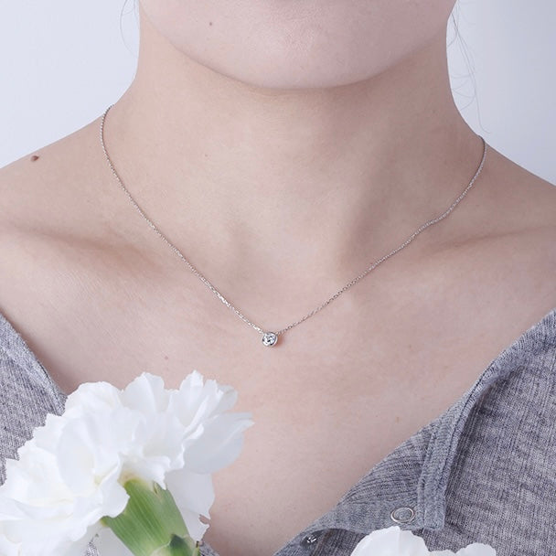 ＜クリスマス限定＞【受注生産品】Pt900/Pt850 0.3ctダイヤモンドネックレス(ソーティング付き)