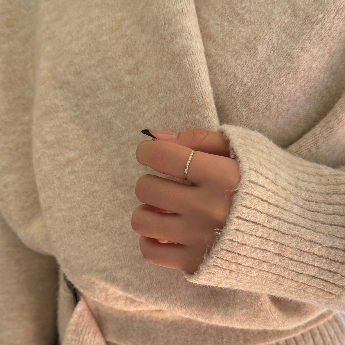 ＜NEW＞【お買い得ジュエリー】K18ダイヤモンドリング(ライン)　1２号