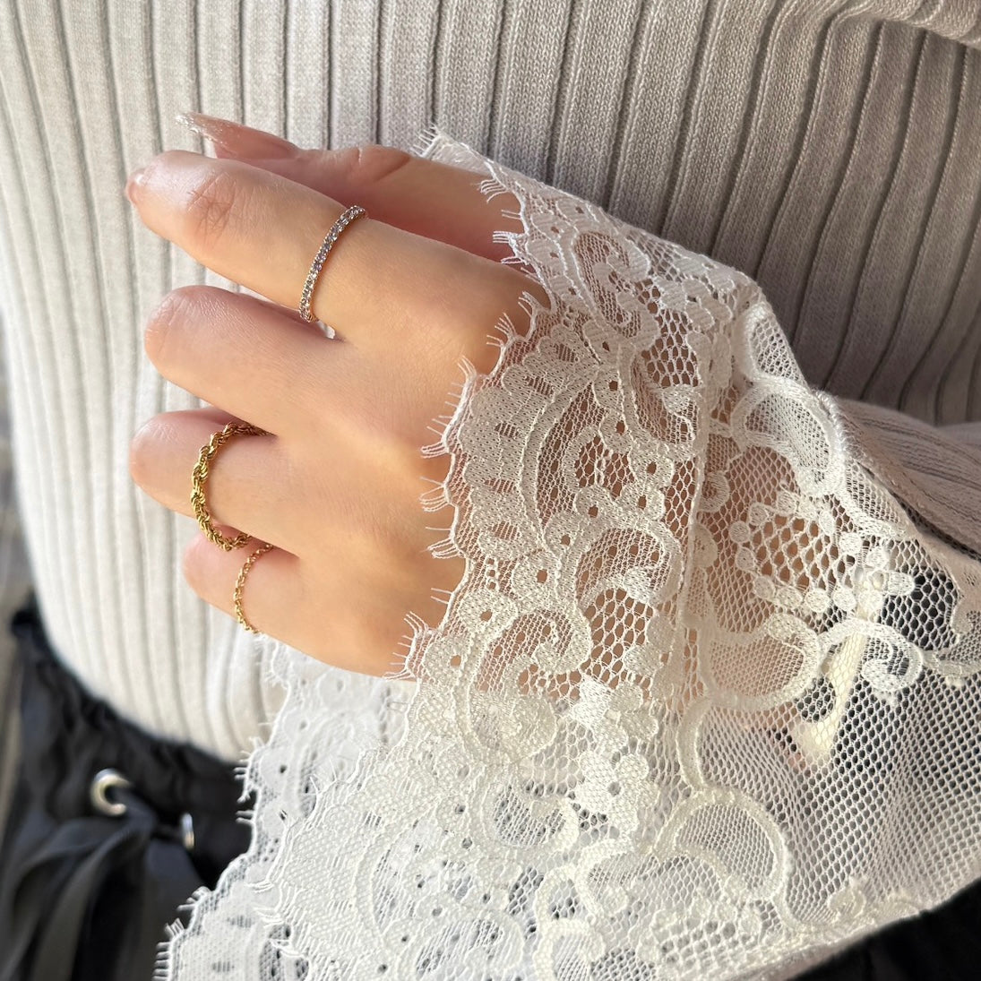 ＜期間限定販売＞【受注生産品】K18タンザナイトフルエタニティリング