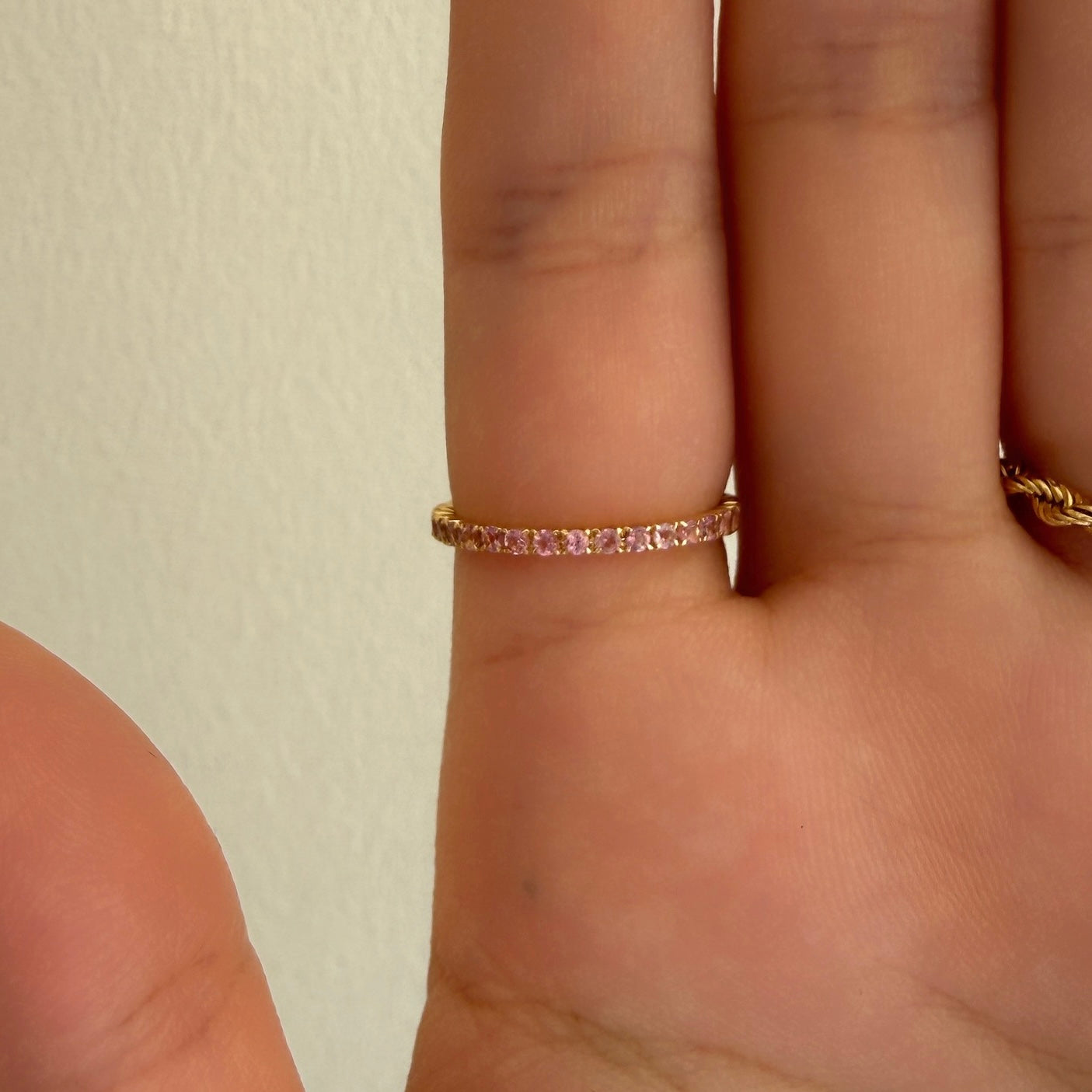 ＜期間限定販売＞【受注生産品】K18ピンクトルマリンフルエタニティリング