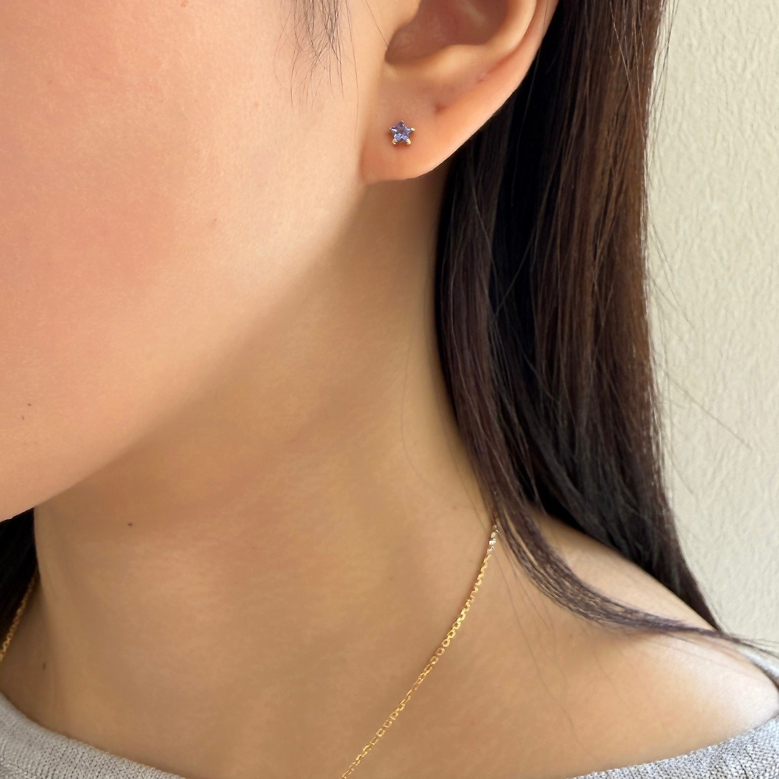 NEW＞K18スタータンザナイトピアス