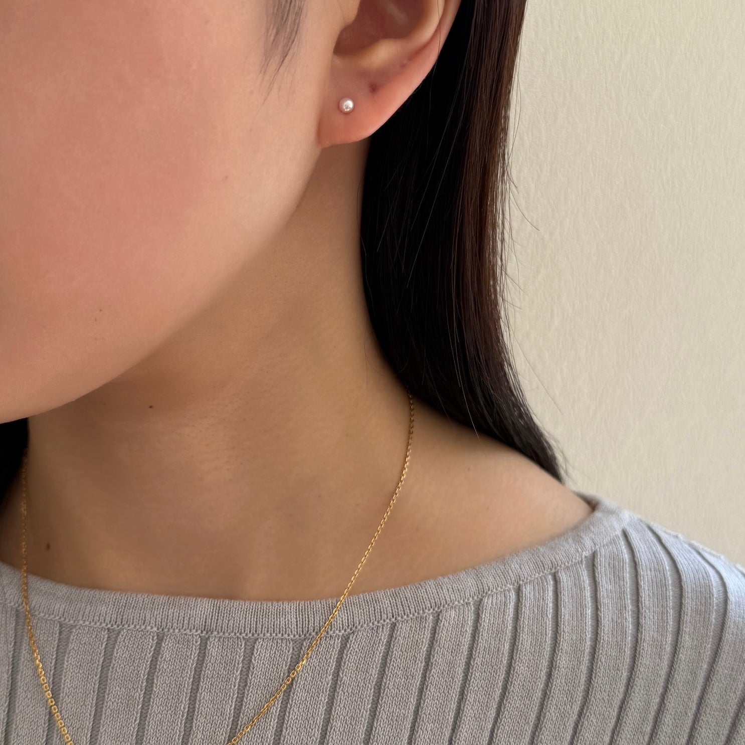NEW＞K18アコヤベビーパールピアス