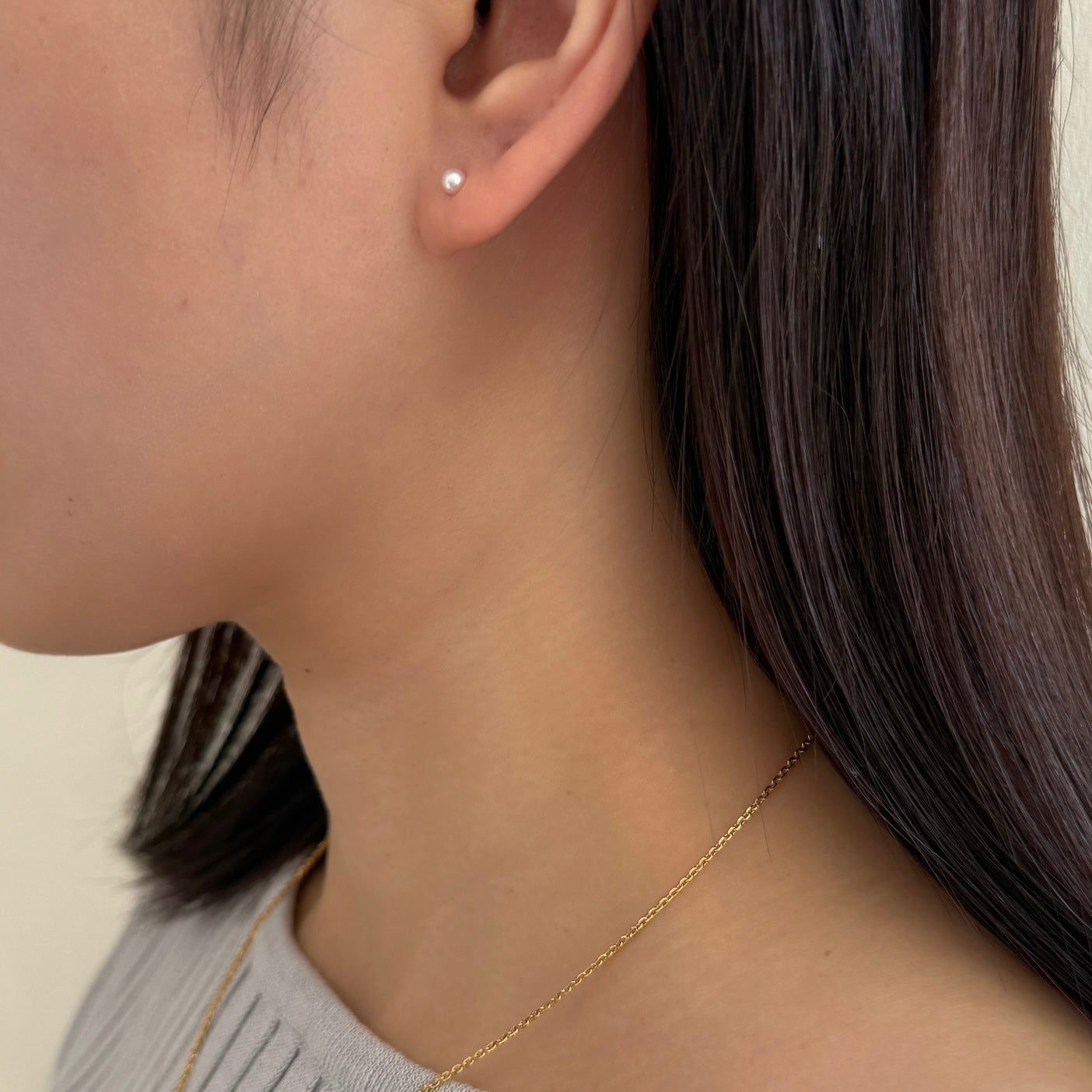 NEW＞K18アコヤベビーパールピアス