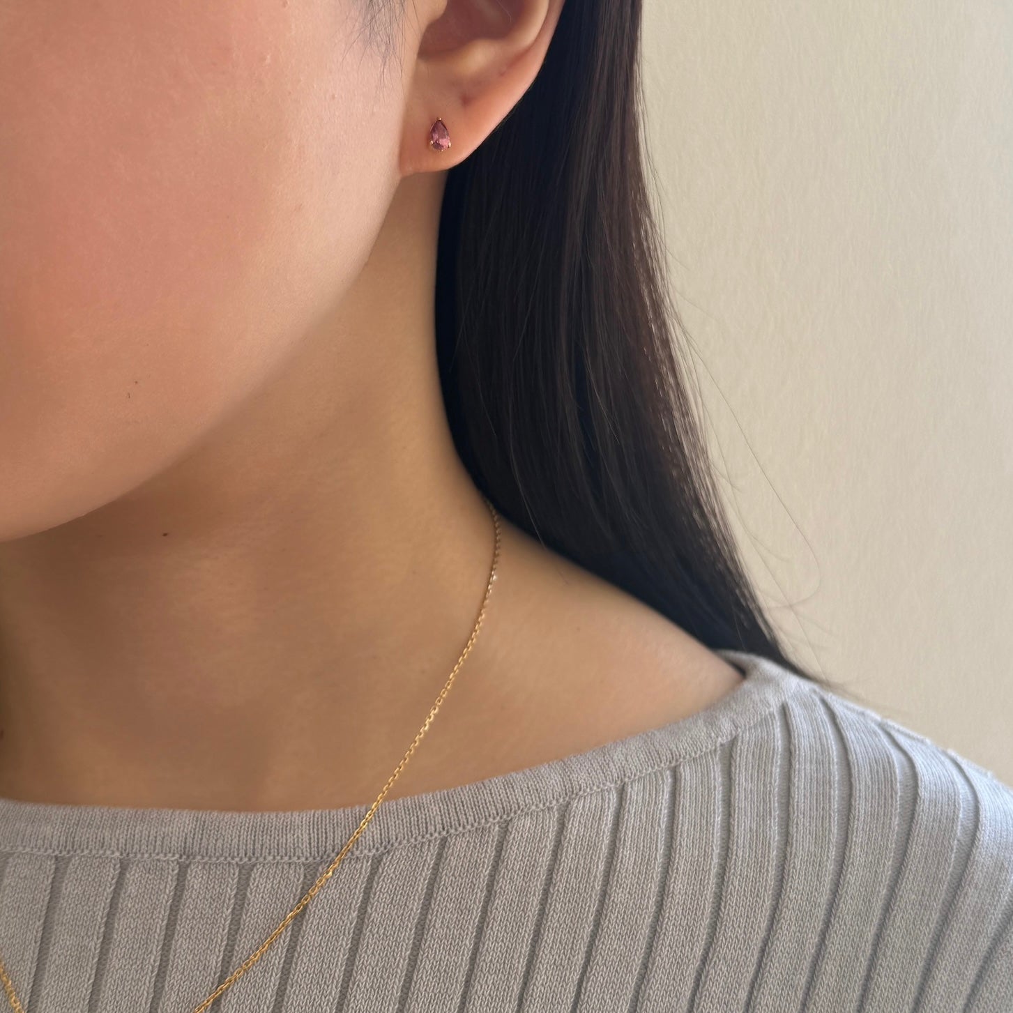 ＜NEW＞K18タンガロードライトガーネットピアス