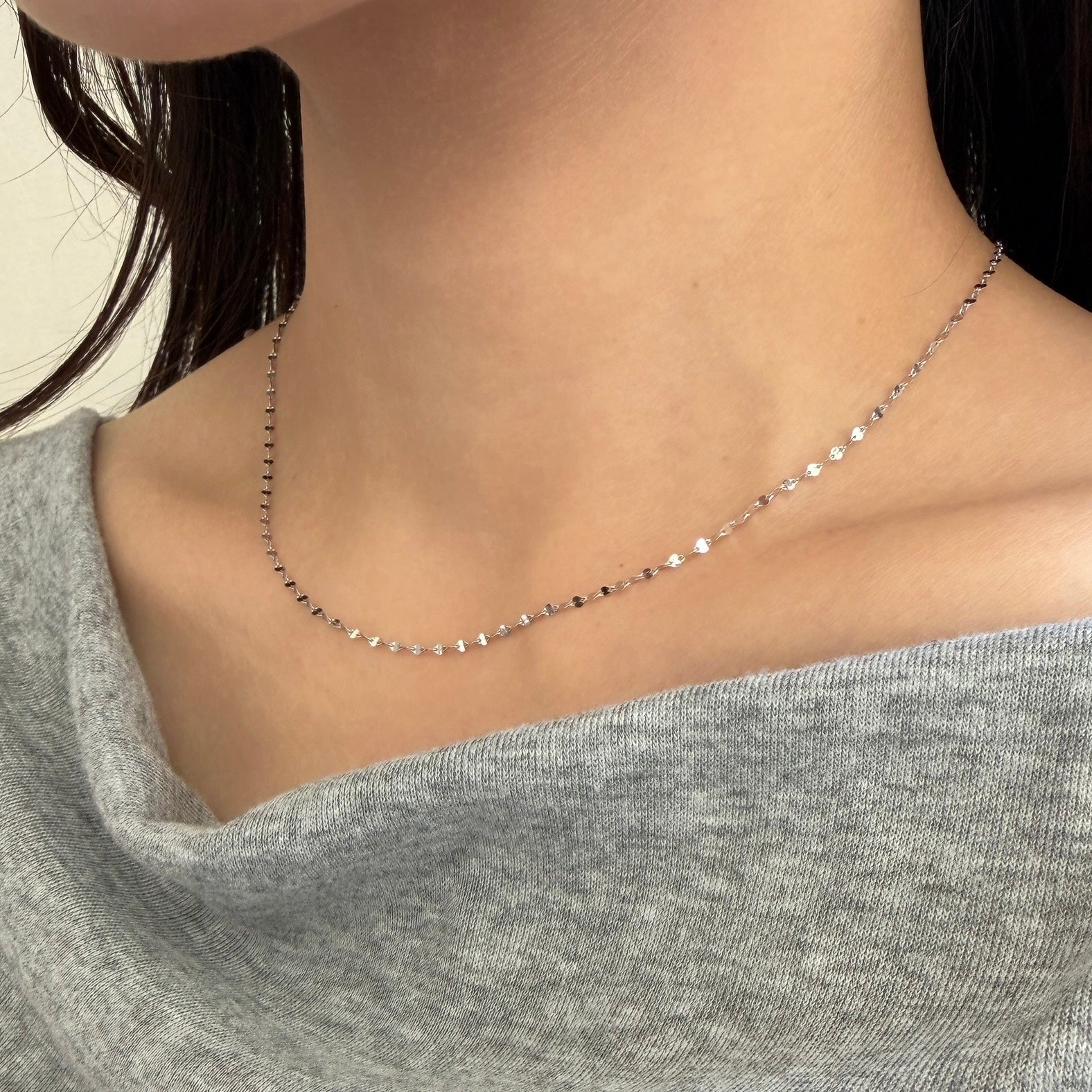 【受注生産品】＜NEW＞Pt850ペタルチェーンネックレス