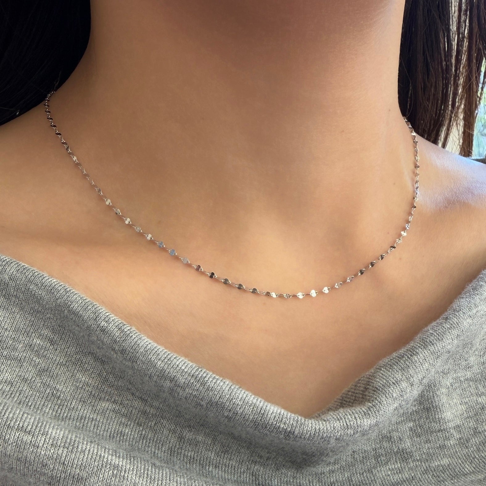 【受注生産品】＜NEW＞Pt850ペタルチェーンネックレス