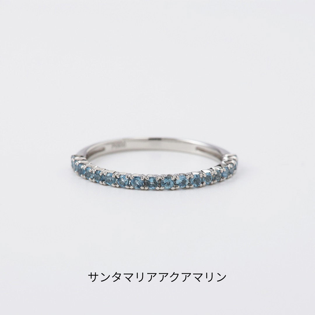 ＜NEW＞【受注生産品】Pt900ハーフエタニティリング(1.5㎜)9号～16号