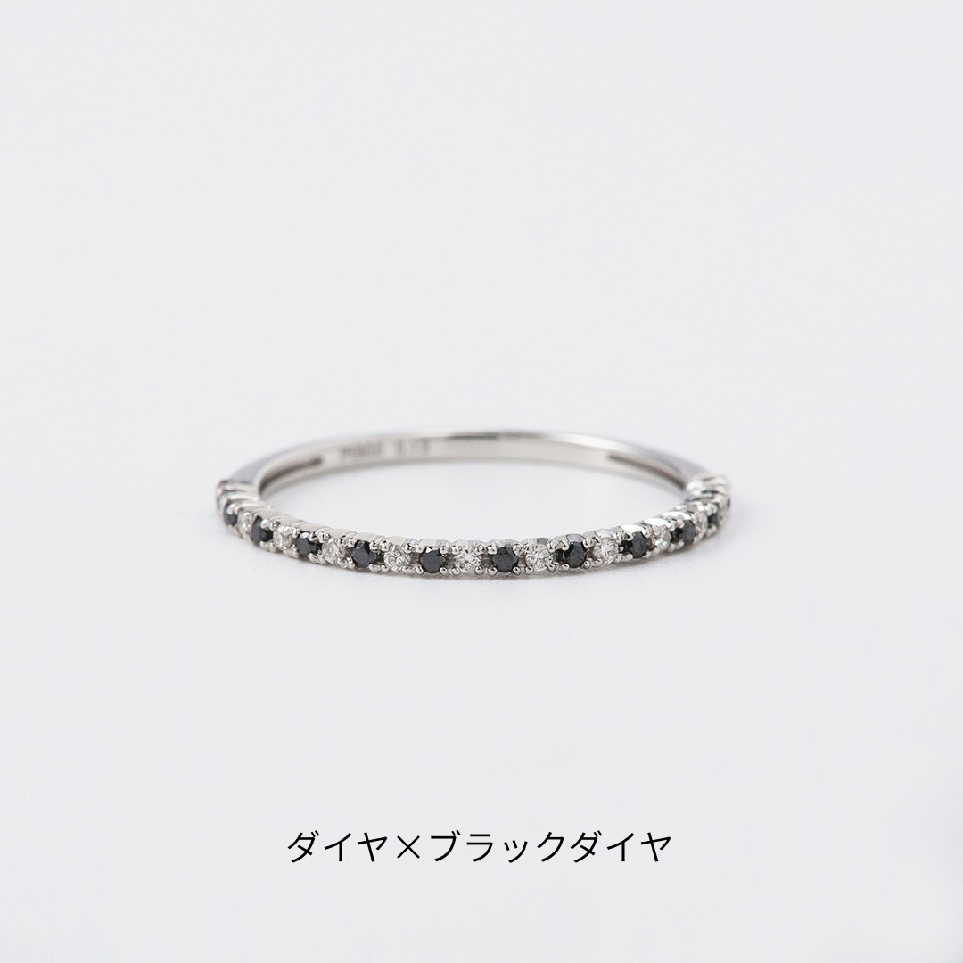 ＜NEW＞【受注生産品】Pt900ハーフエタニティリング(1㎜)9号～16号