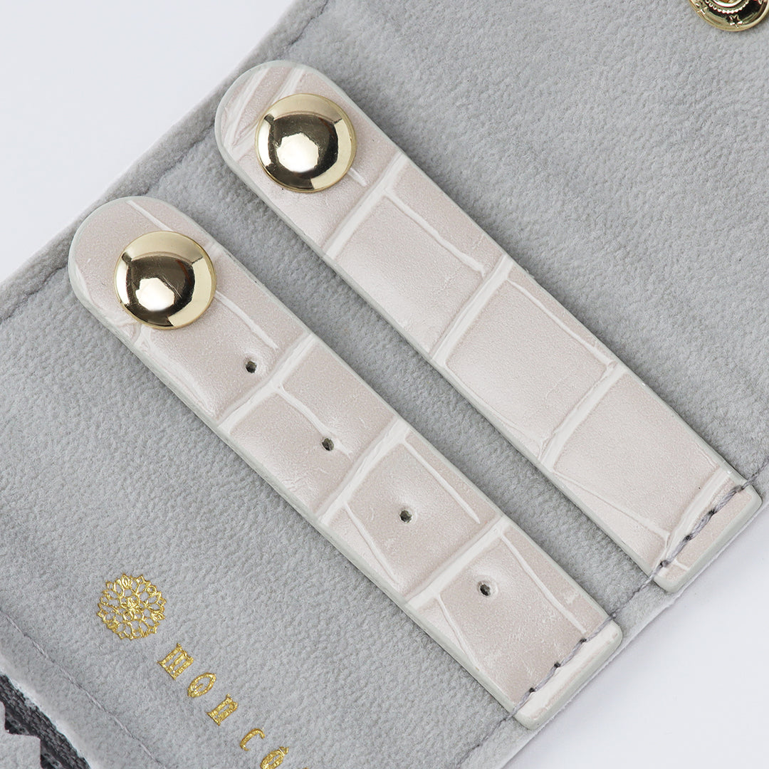 ＜NEW＞ジュエリーミニトラベルポーチ クロコグレー
