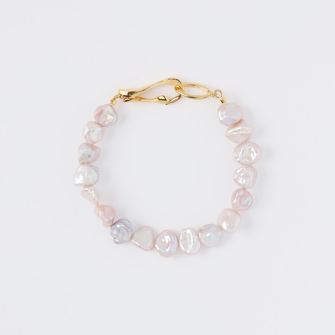 SV925淡水ケシパールブレスレットピンク