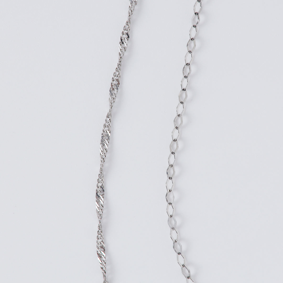Pt850/スクリューネックレス スクリューチェーン ネックレス PT850 プラチナ 最長45cm 線形