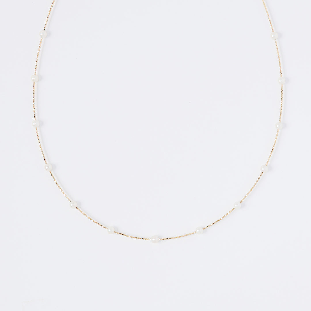 K18アコヤワイヤーネックレス