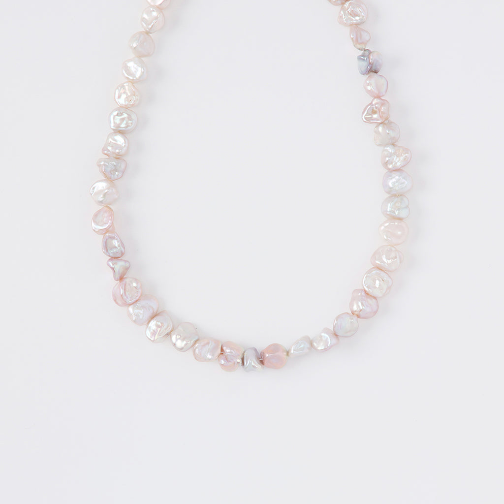 SV925淡水ケシパールネックレスピンク 