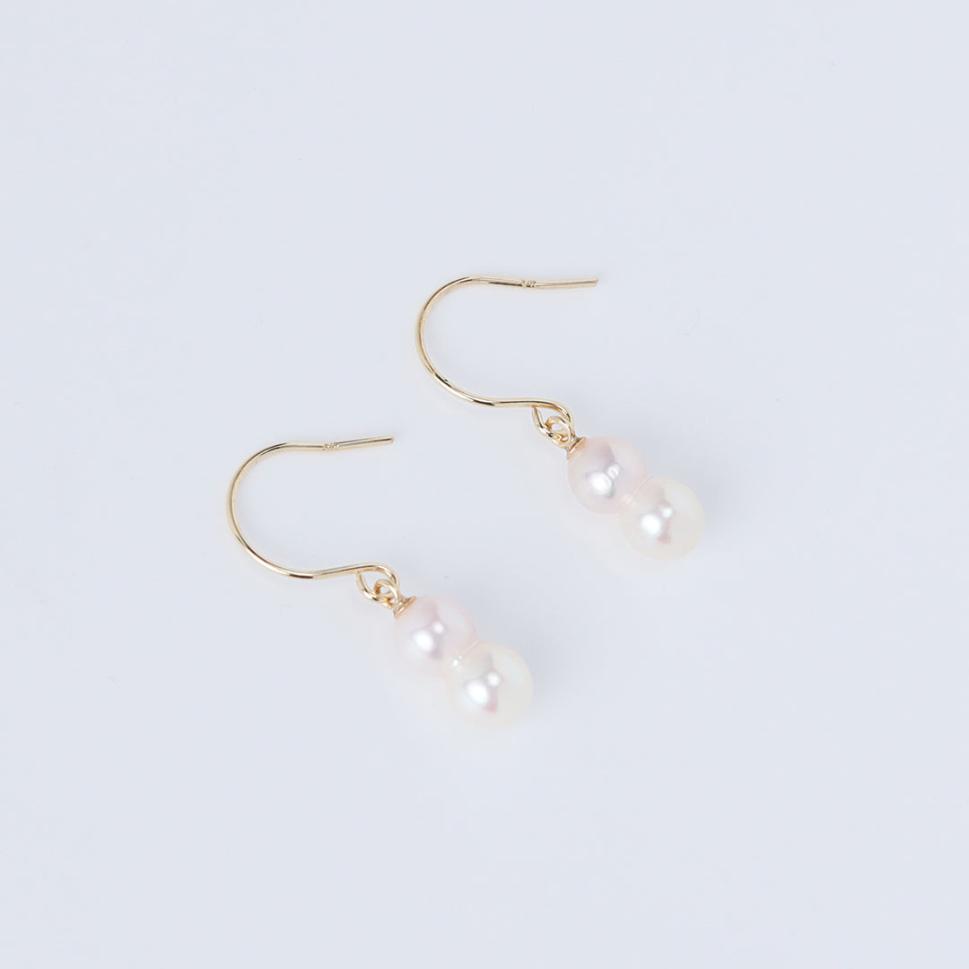 ＜クリスマス限定＞【受注生産品】K18アコヤツインパールピアス