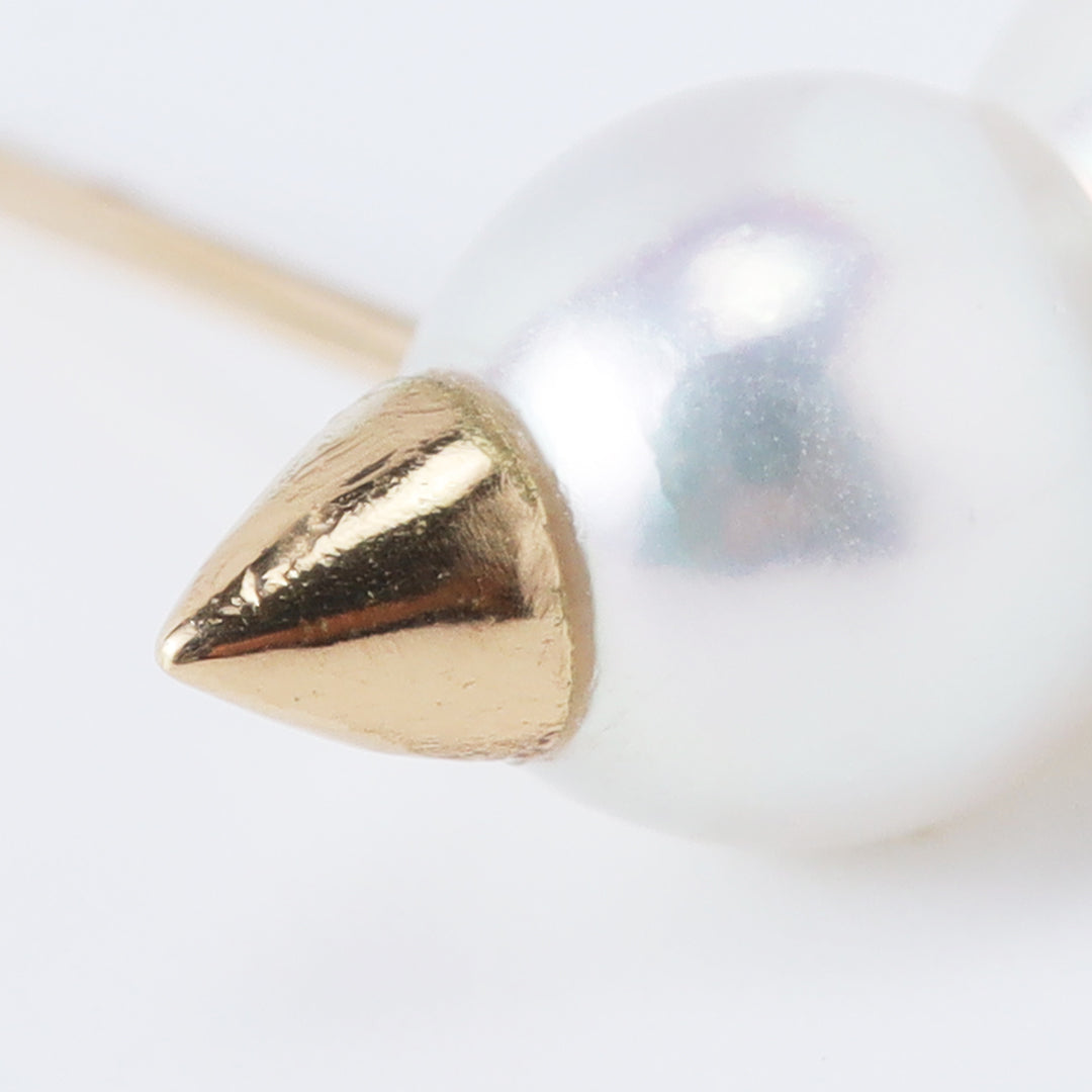 ＜クリスマス限定＞【受注生産品】K18アコヤツインパール雪だるまピアス