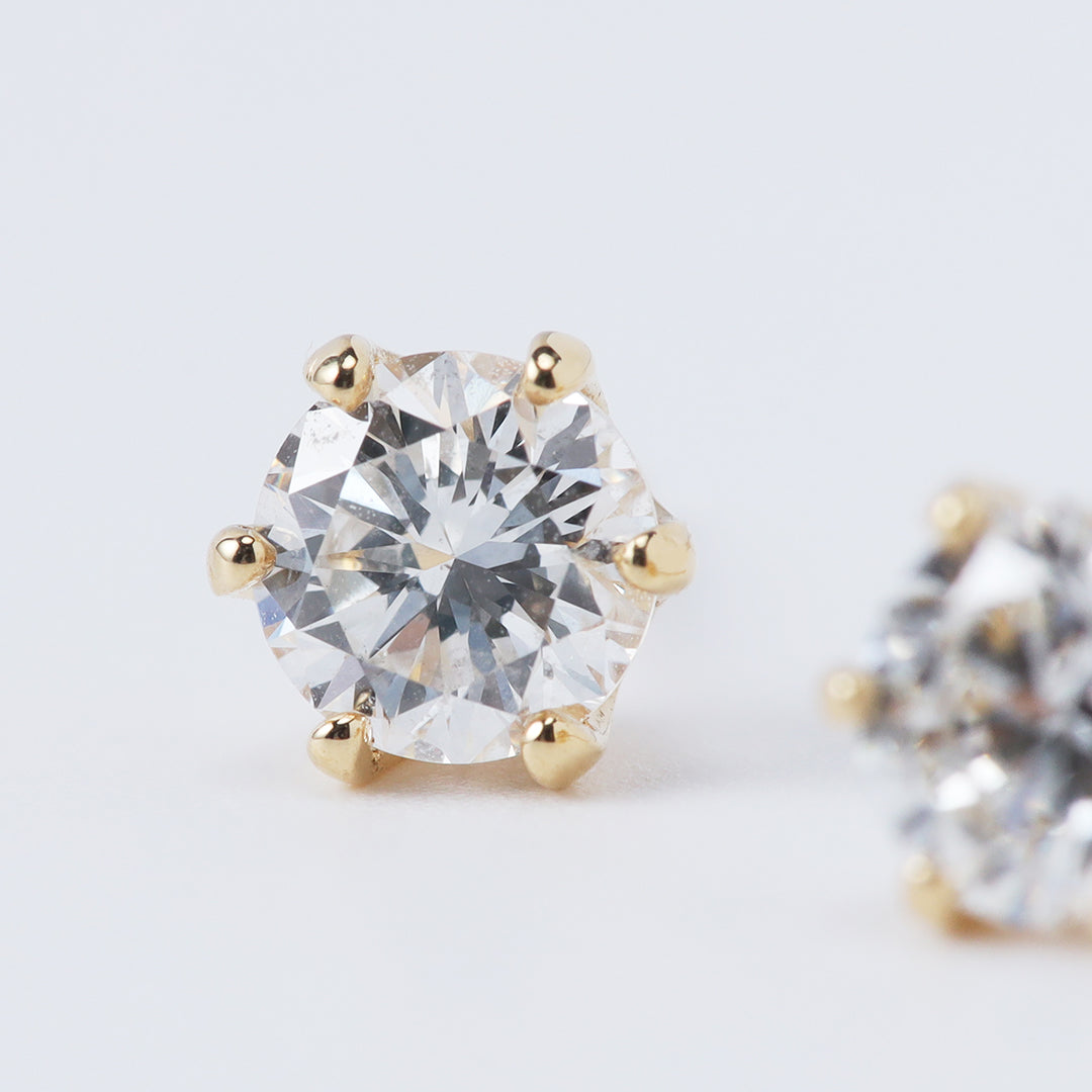 ＜クリスマス限定＞【受注生産品】K18 0.5ctダイヤモンドピアス(ソーティング付き)