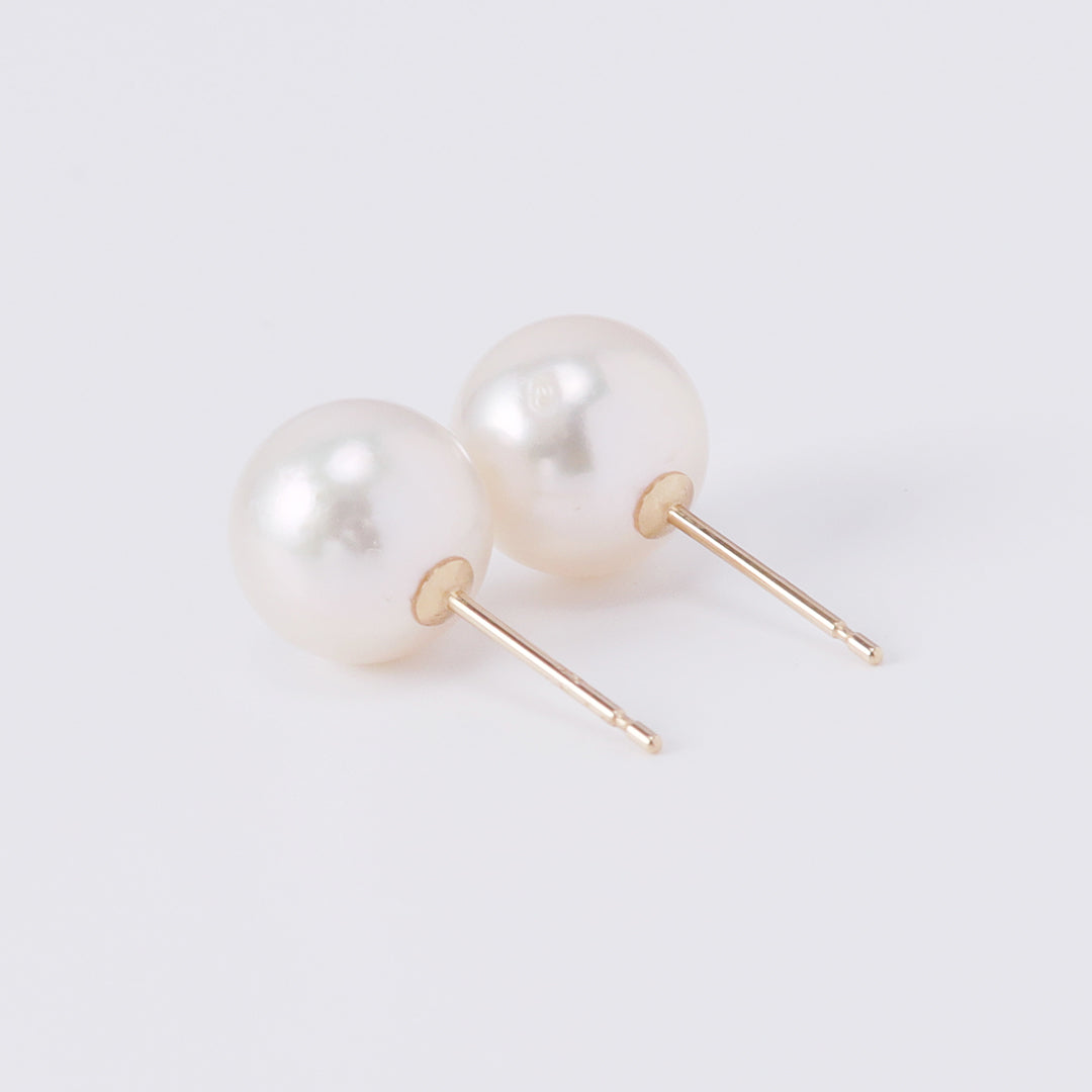 NEW＞K18アコヤパールピアス8.5-9㎜