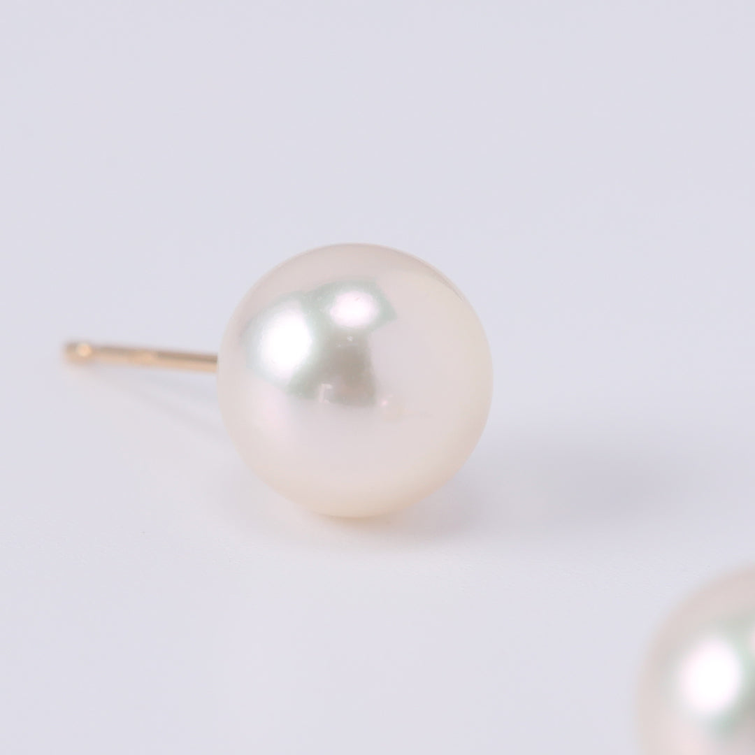 ＜NEW＞K18アコヤパールピアス8.5-9㎜
