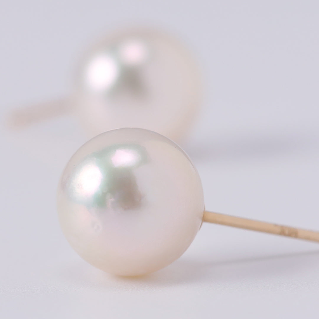 ＜NEW＞K18アコヤパールピアス8.5-9㎜