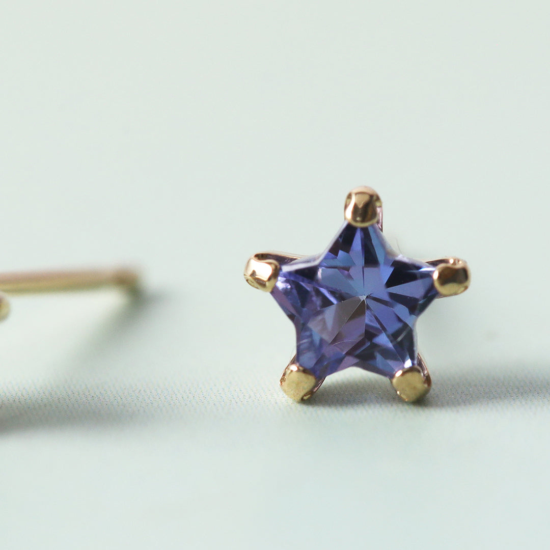 NEW＞K18スタータンザナイトピアス