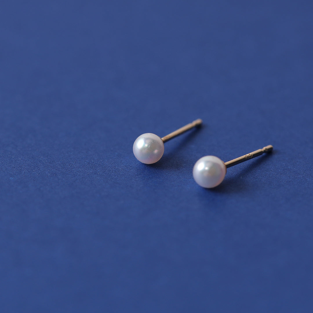 NEW＞K18アコヤベビーパールピアス