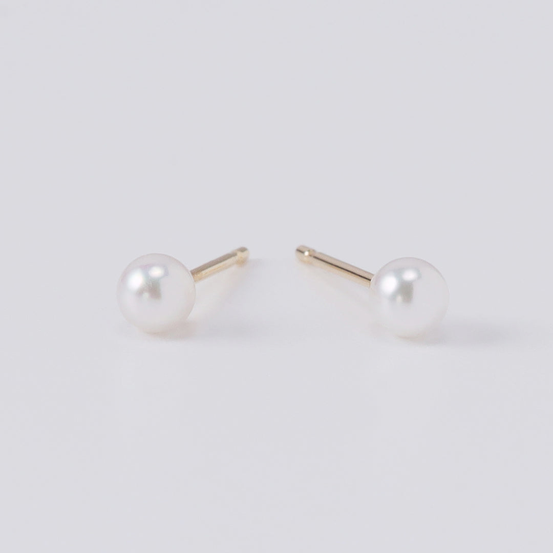 NEW＞K18アコヤベビーパールピアス