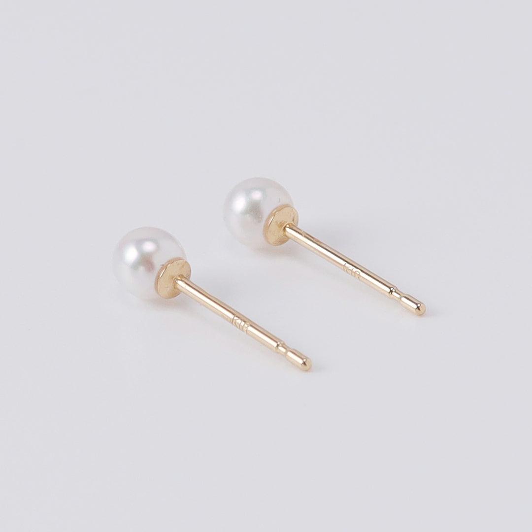 NEW＞K18アコヤベビーパールピアス