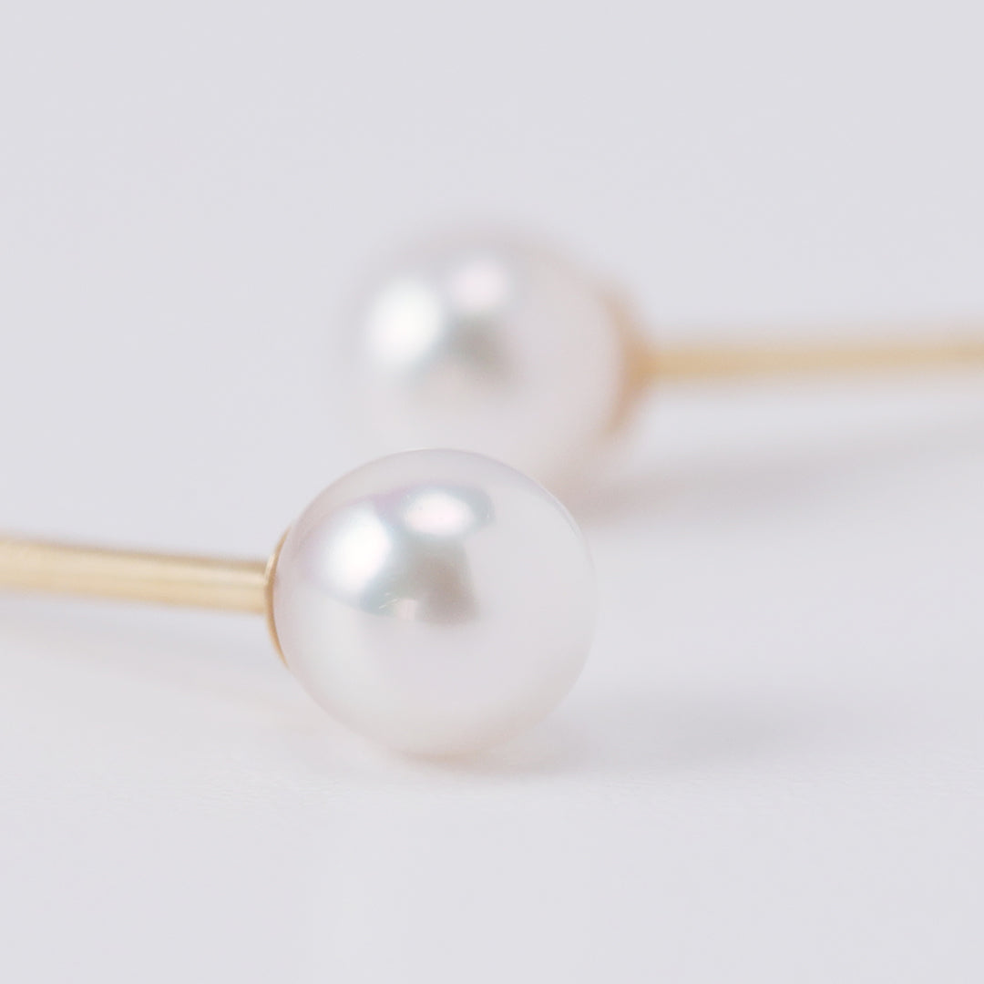 NEW＞K18アコヤベビーパールピアス