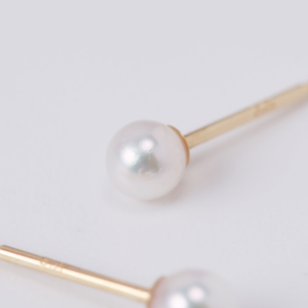 NEW＞K18アコヤベビーパールピアス