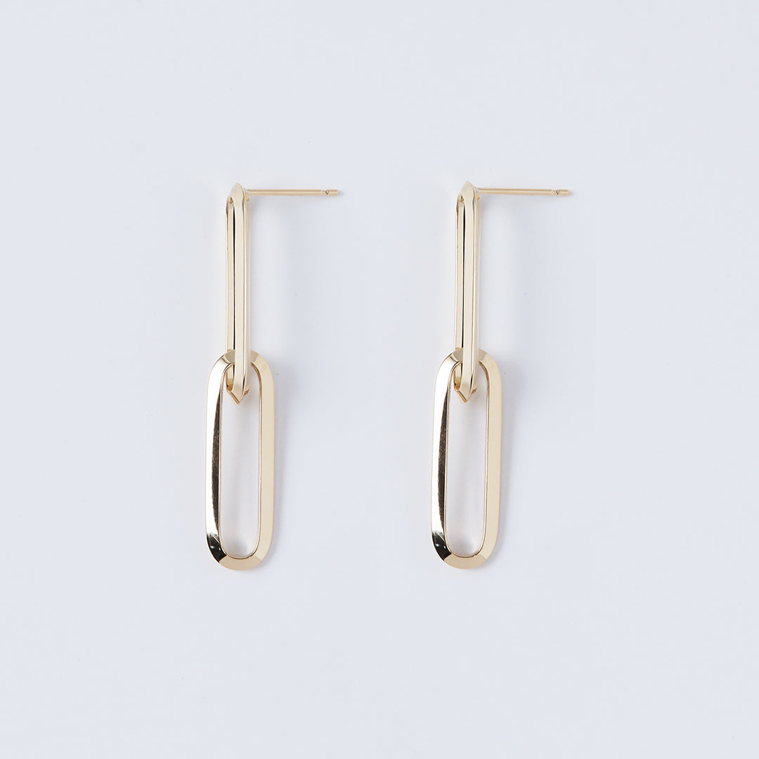 ＜NEW＞K18ロングクリップピアス2コマ