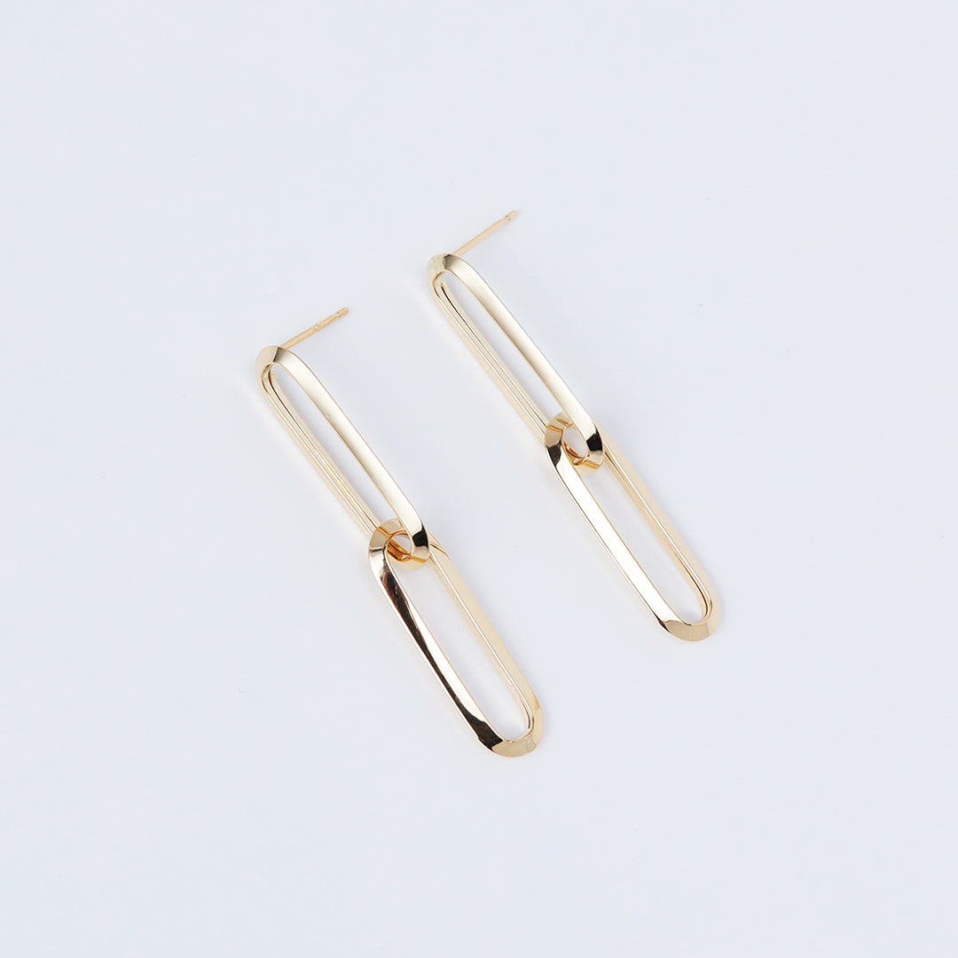 ＜NEW＞K18ロングクリップピアス2コマ