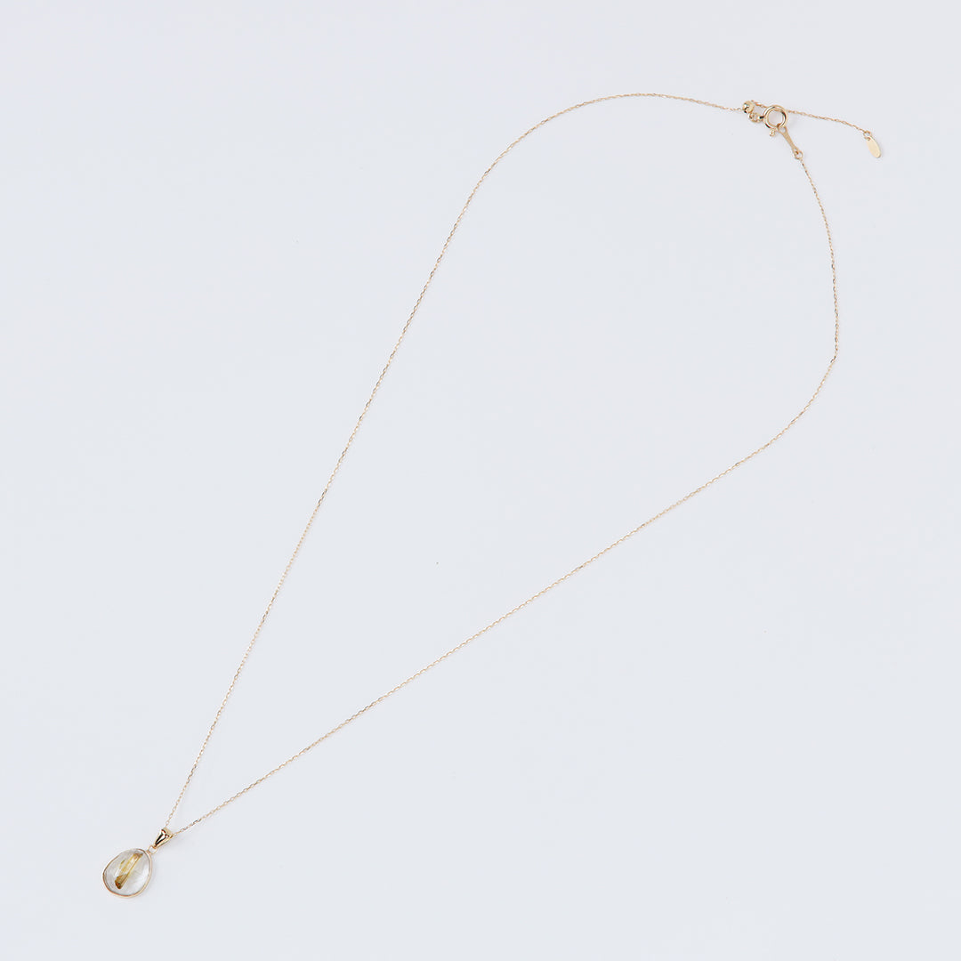 ＜NEW＞【一点物】K18ローズカットルチルクォーツペンダントトップH