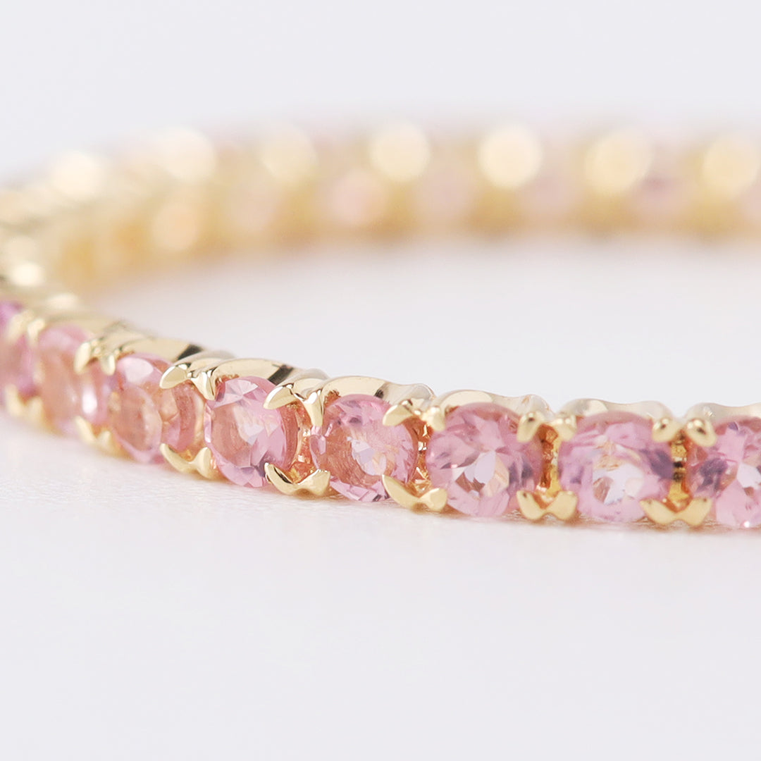 ＜期間限定販売＞【受注生産品】K18ピンクトルマリンフルエタニティリング