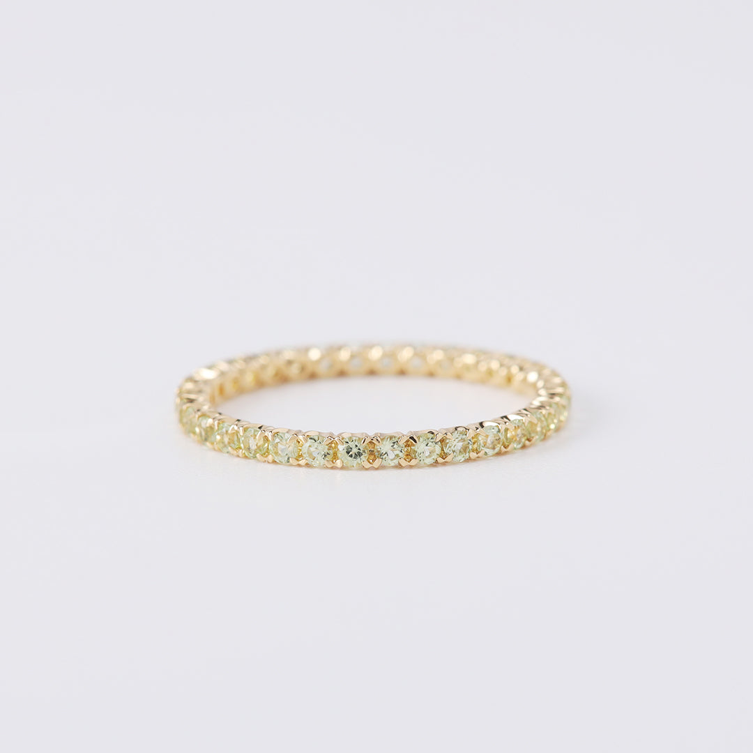 ＜期間限定販売＞【受注生産品】K18ペリドットフルエタニティリング