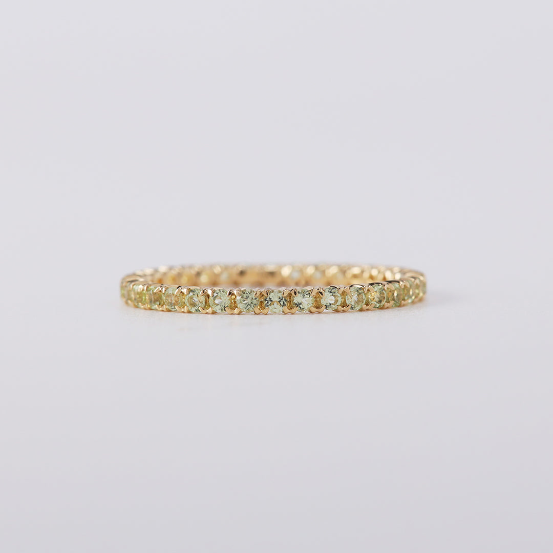 ＜期間限定販売＞【受注生産品】K18ペリドットフルエタニティリング