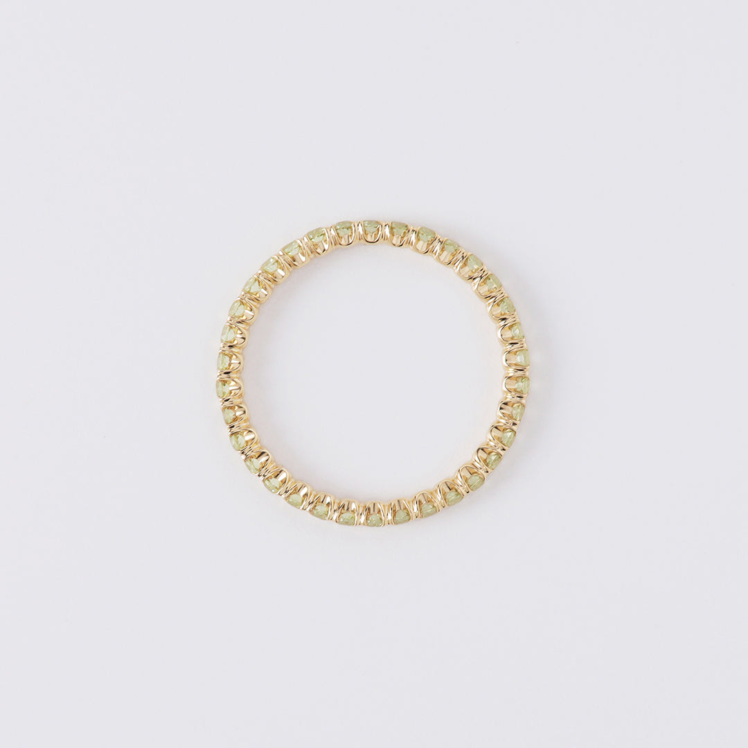 ＜期間限定販売＞【受注生産品】K18ペリドットフルエタニティリング