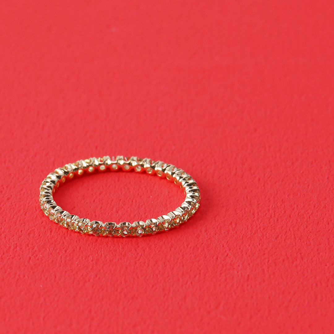 ＜期間限定販売＞【受注生産品】K18ペリドットフルエタニティリング