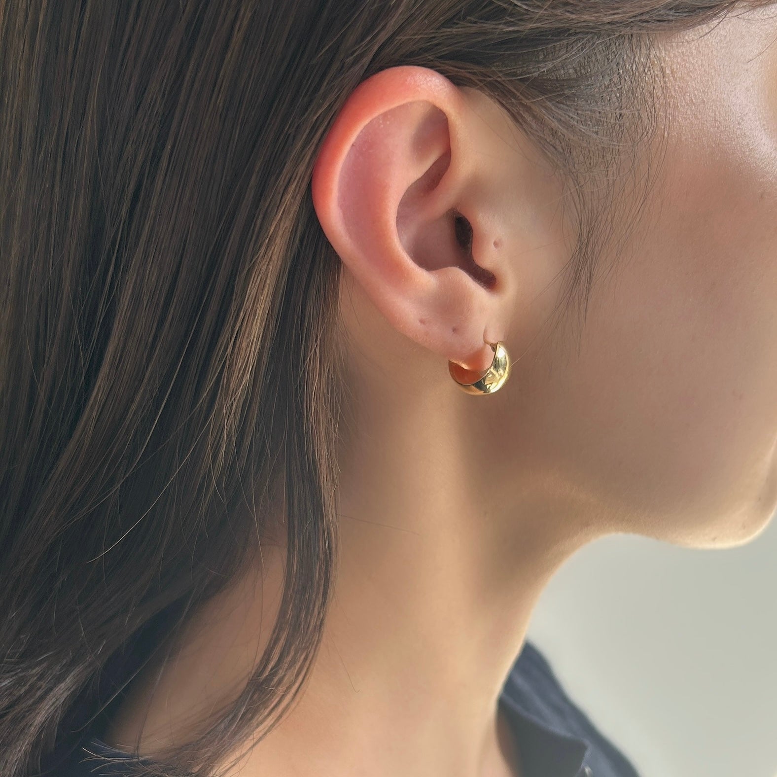 ＜NEW＞K18ぽってりフープピアス