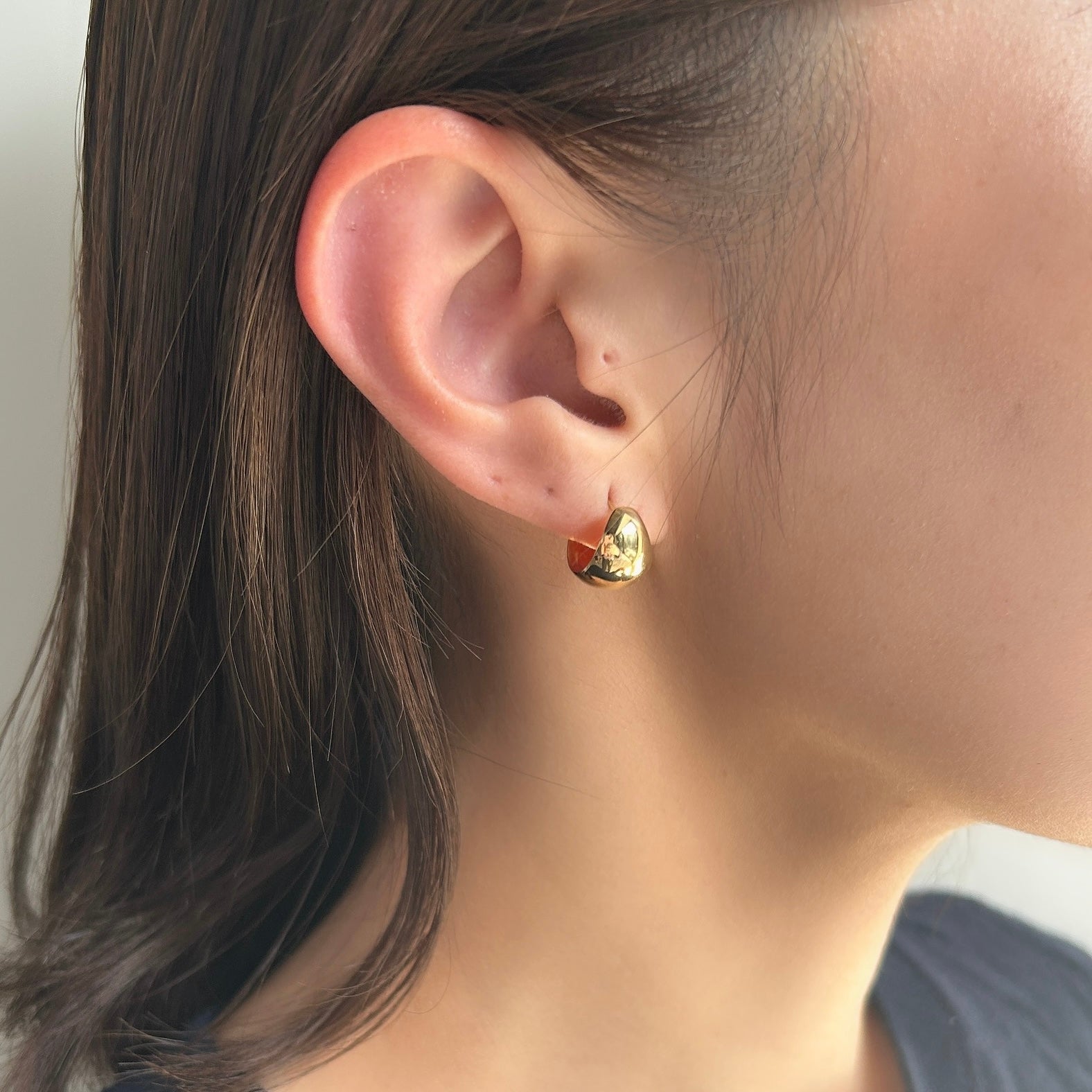 ＜NEW＞K18ぽってりフープピアス