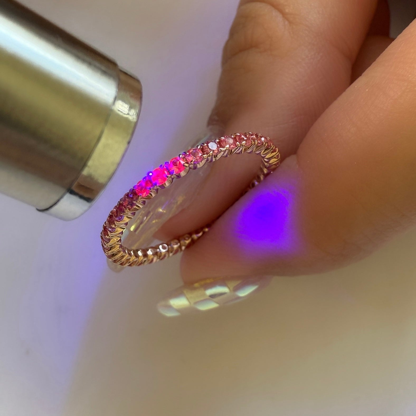NEW＞【受注生産品】K18PGピンクスピネルフルエタニティリング