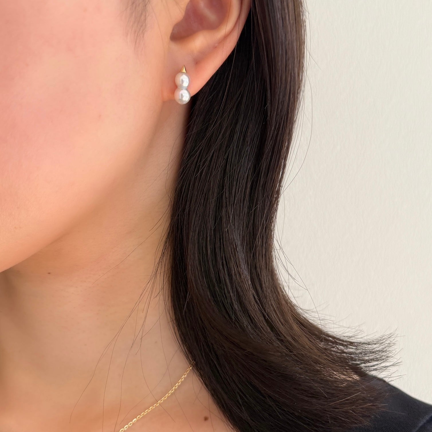 ＜クリスマス限定＞【受注生産品】K18アコヤツインパール雪だるまピアス