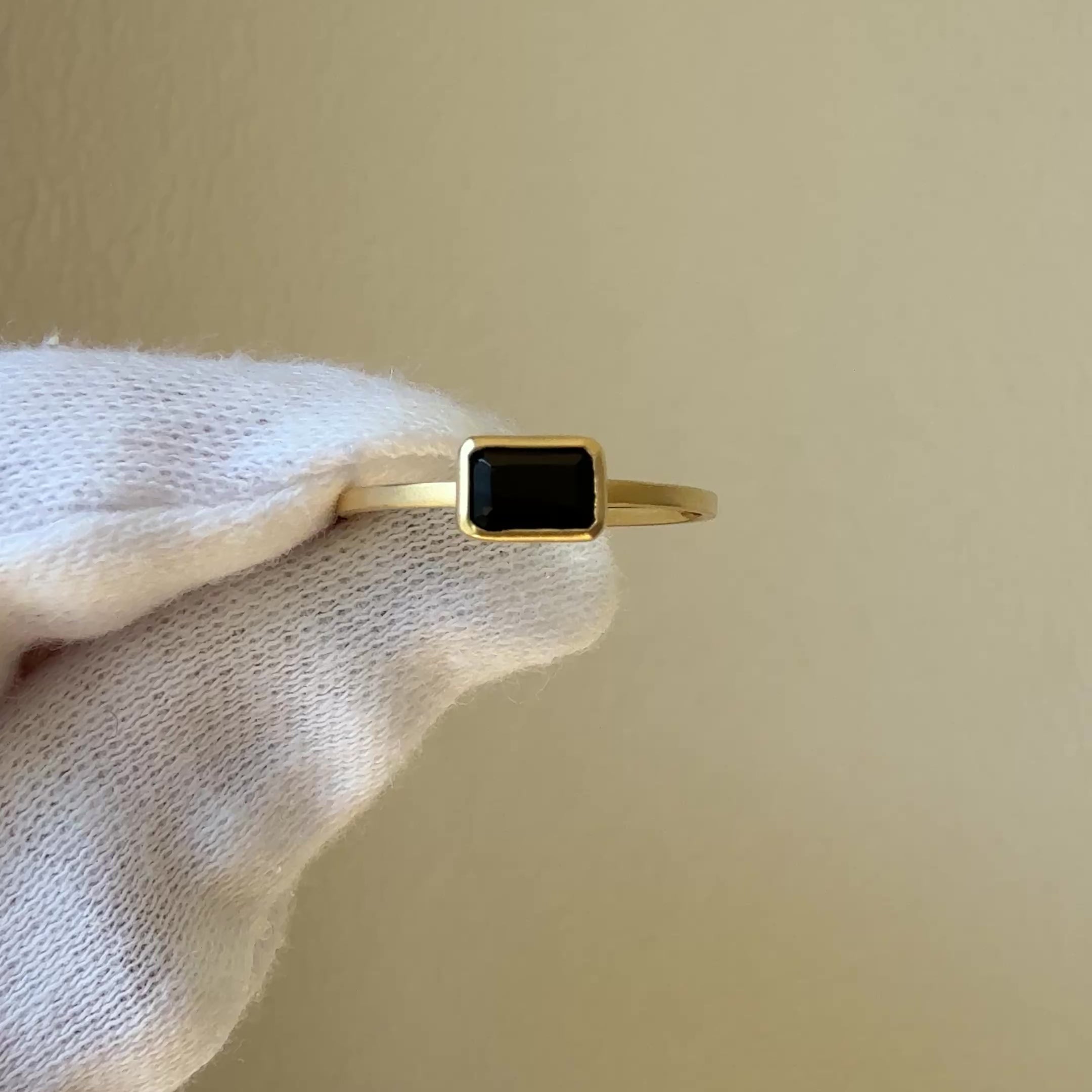 NEW＞【受注生産品】K18オニキスつや消しリング5号〜16号