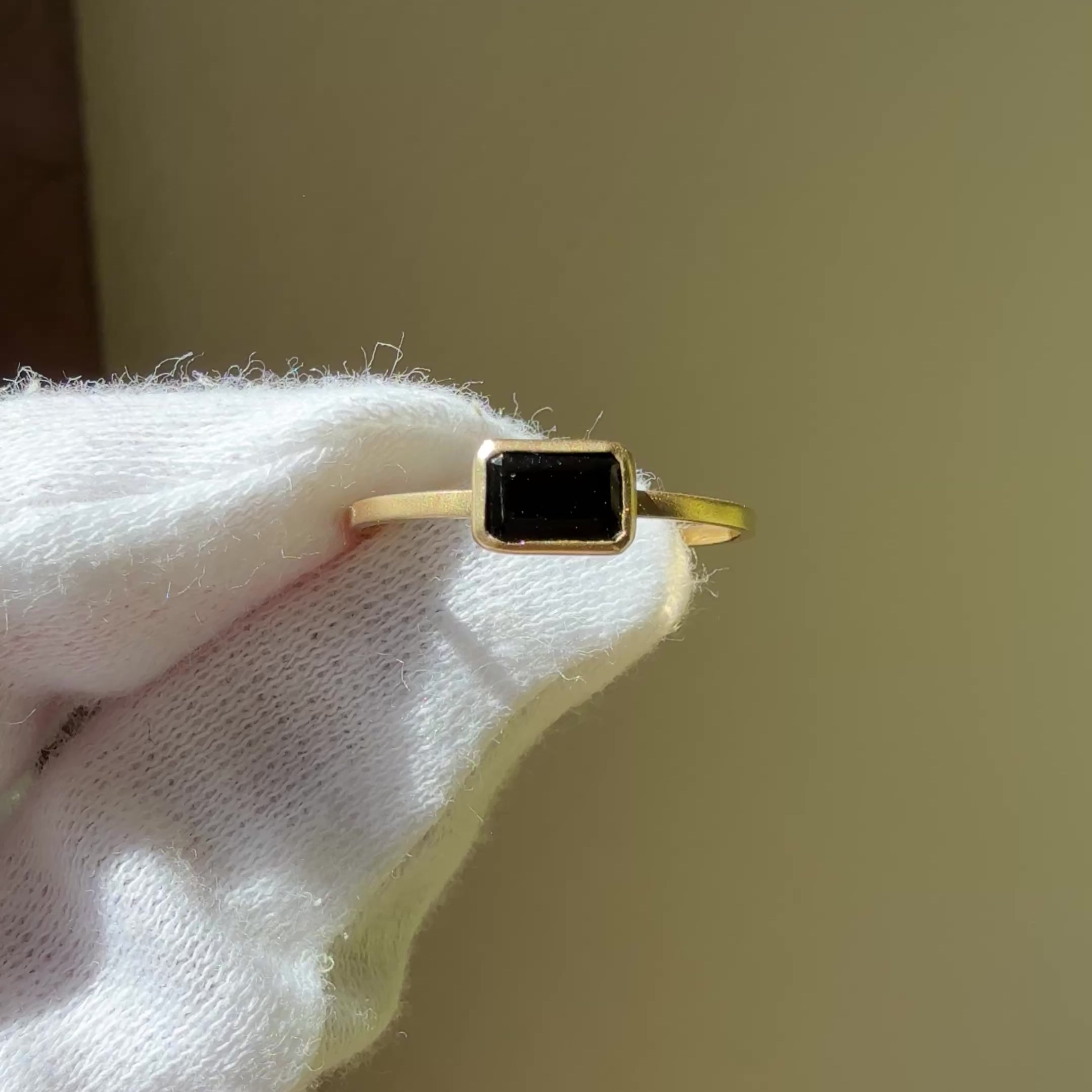 【Yuyake】リング2点　K18 NEW＞【受注生産品】K18オニキスつや消しリング5号〜16号